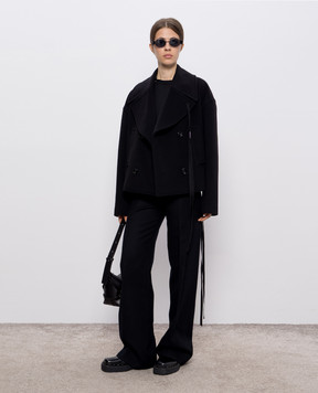 Ann Demeulemeester Чорне укорочене двобортне пальто Ulrica з вовни і кашеміру B0013160FA229