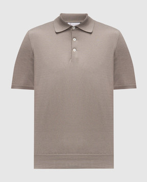 Brunello Cucinelli Поло кольору хакі з окантуванням M29800125