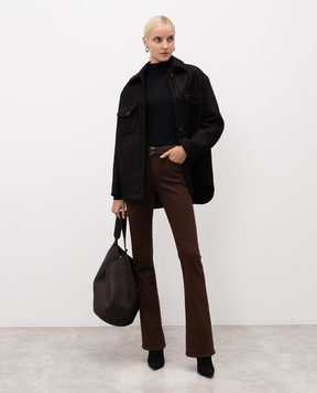 Dondup Коричневі джинси кльош з логотипом DP755BSE037DKPT