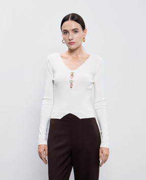 Twinset Белый пуловер с логотипом 242TT3031