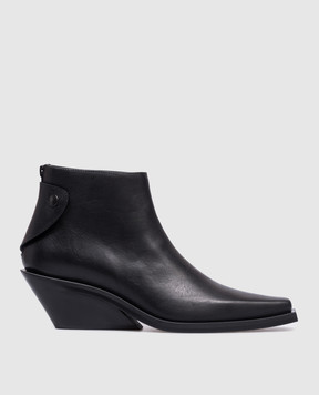 Ann Demeulemeester Чорні шкіряні козаки Kay Pointy 2402WA34LT141