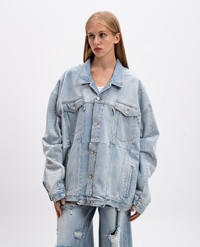 Vetements Блакитна джинсова куртка з ефектом потертості UA65JA833N