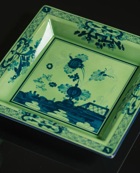 Ginori 1735 Зелена порцелянова квадратна тарілка Oriente Italiano 017RG02FG6836010245236