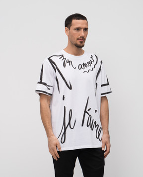 Balmain Белая футболка с принтом Love Letter EH1EG010GE35