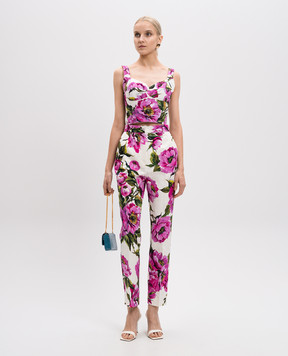 Dolce&Gabbana Білі штани в квітковий принт FTAM2TFSFN9