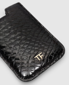 Tom Ford Черный кожаный чехол для телефона с монограммой логотипа S0024T