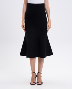 Twinset Чорна спідниця міді з логотипом 252TP3412