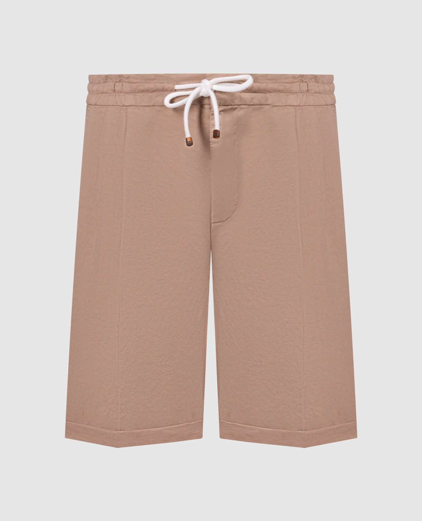 Brown linen shorts