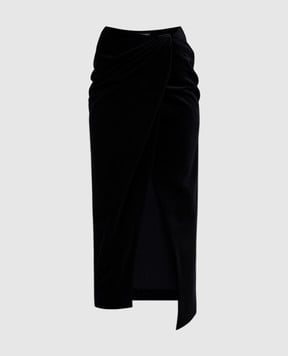 Balenciaga Чорна велюрова спідниця міді 831233TMO26