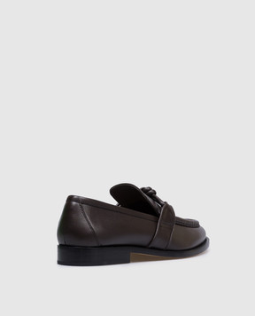Bottega Veneta Коричневые кожаные лоферы Astaire 796445V4R30