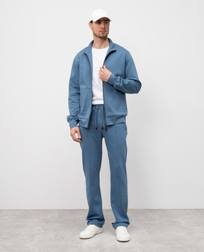 ISAIA Голубая спортивная куртка с логотипом логотип MF0019J0300