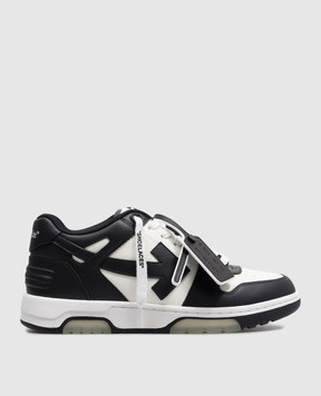 Off-White Чорні шкіряні кросівки Оut Оf Оffice з логотипом OMIA189C99LEA007