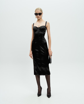 Dolce&Gabbana Чорна сукня бюстьє F6DIHTFURAD