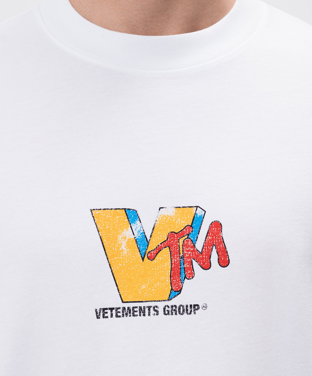 Vetements Білий лонгслів з принтом логотипа UA66LS630W зображення 5