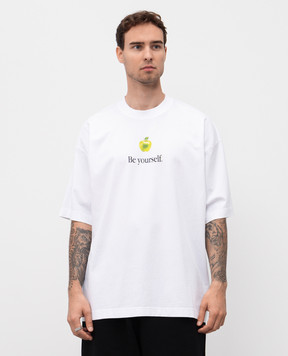Vetements Белая футболка Be yourself UH76TR350Wm