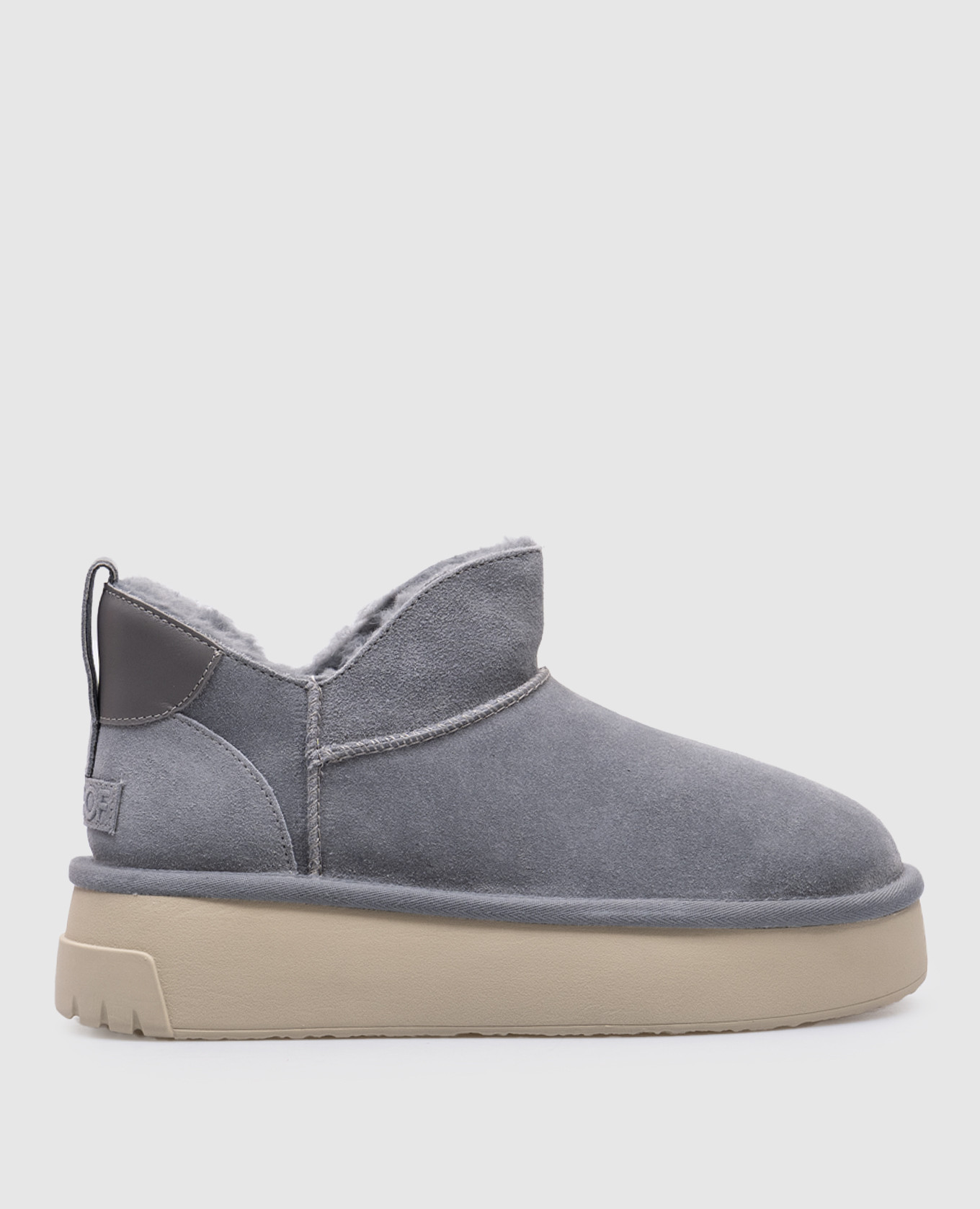 

Серые замшевые уги с логотипом, Серый, Угги