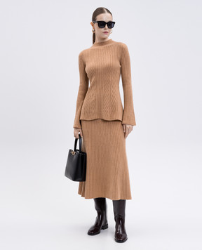 Twinset Коричневий джемпер з вовни і кашеміру 252TP3571