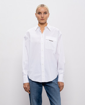 Brunello Cucinelli Біла сорочка з ланцюжком моніль M0091MY516
