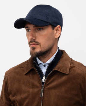 Stefano Ricci Синя кепка з кашеміру MCV53SB37ECO60HC