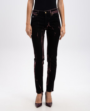 Versace Jeans Couture Черные джинсы с мраморным эффектом 77HAB5K0DW081F01