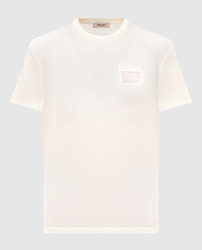 Twinset Бежева футболка з вишивкою логотипа 252TP2051