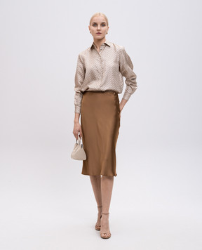 Herno Коричнева спідниця міді з логотипом GN000052D12506