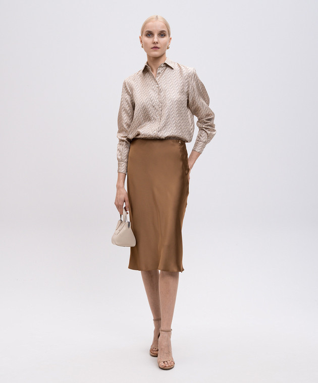 Herno Коричневая юбка миди с логотипом GN000052D12506 изображение 2