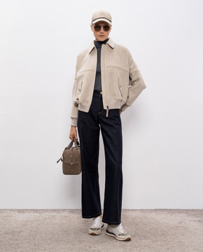Brunello Cucinelli Топ з вовни та кашеміру в смужку з люрексом M14855004