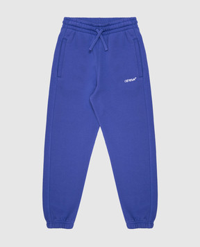 Off-White Детские фиолетовые джоггеры с логотипом OGCH001S25FLE002