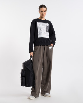 Maison Margiela MM6 Черный свитшот с принтом с логотипом S52GU0242M25012