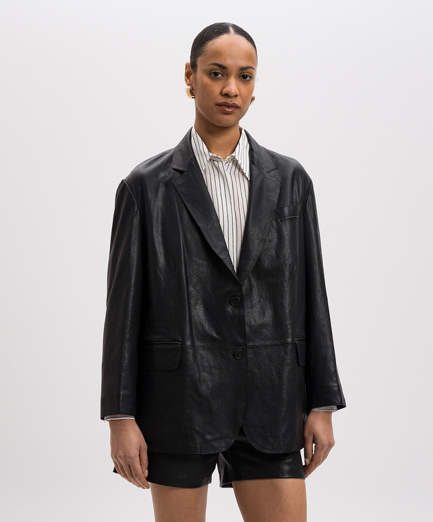 Max Mara Weekend - Черный кожаный жакет MARAT MARAT купить в Symbol