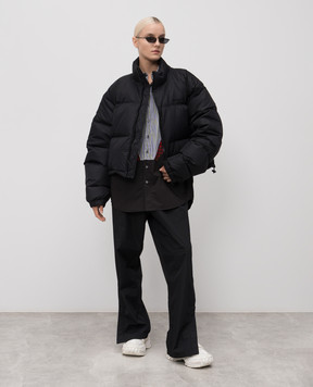 Vetements Чорна сорочка з ефеком Color Block UH76SH860BR