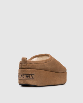 Balenciaga Коричневые замшевые сабо Alaska 825258WBFC1