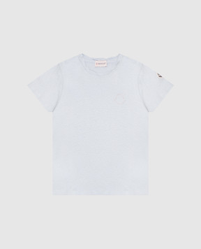Moncler ENFANT Дитяча блакитна футболка з кристалами K19548C0003689AXM810