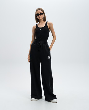 AMIRI Чорний топ MA Embroidered в рубчик AWJYTT1005