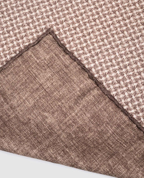 Brunello Cucinelli Коричнева хустка-паше із шовку у візерунок MI8800091
