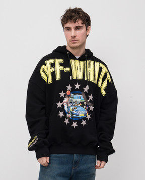 Off-White Черные худи с принтом OMBB118S25FLE001