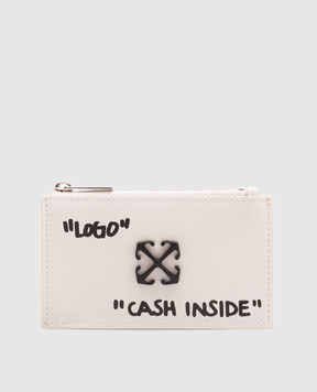 Off-White Бежевый кожаный картхолдер Jitney OWND047C99LEA001