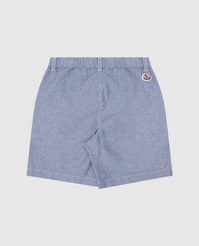Moncler ENFANT Детские голубые шорты с нашивкой логотипа K19542B00010596RS810
