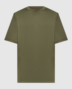 Loro Piana Зеленая футболка с вышивкой логотипа FAM8924