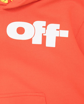 Off-White Детское оранжевое худи с принтом логотипа. OBBB001S25FLE002