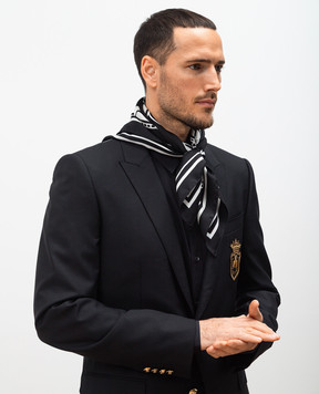 Dolce&Gabbana Черный платок из шелка в принт Bandana GQ348EG0WT6