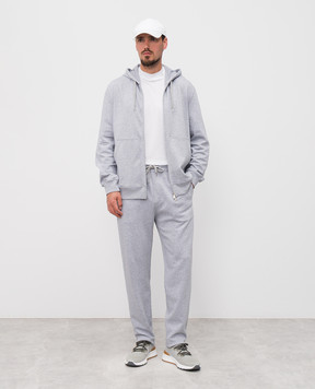 Brunello Cucinelli Серая меланжевая спортивная куртка MW8639069G