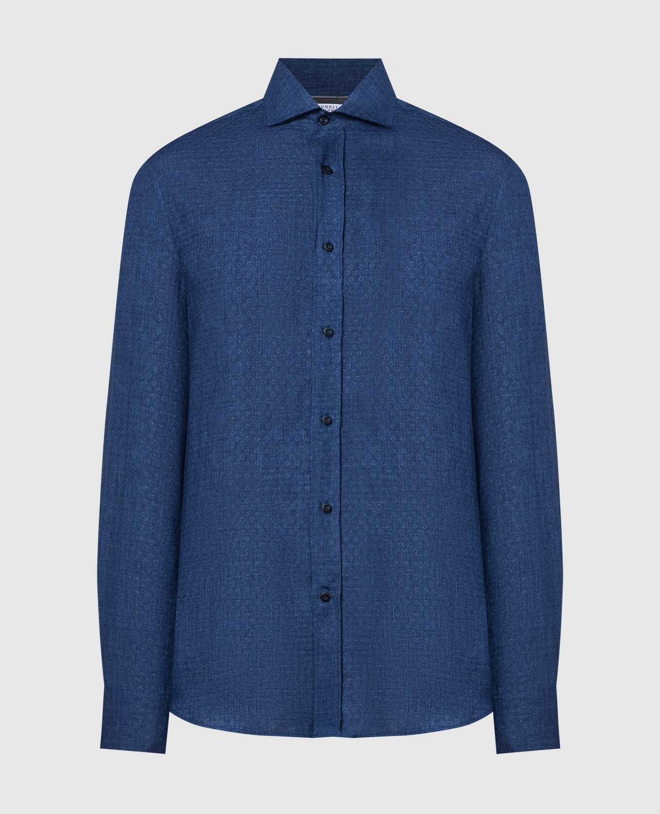 Blue patterned linen shirt