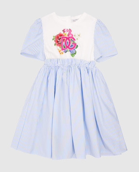 Dolce&Gabbana Дитяча блакитна сукня з логотипом L5JD9WG7O7X