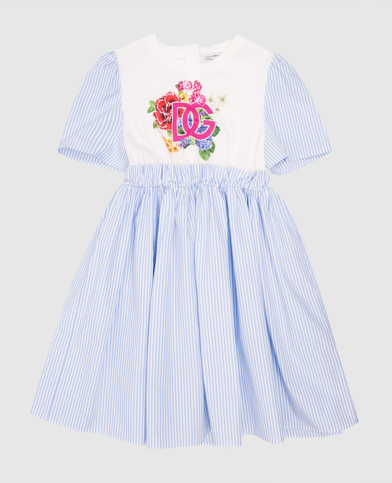 

Детское голубое платье с логотипом, Голубой, Платья Миди