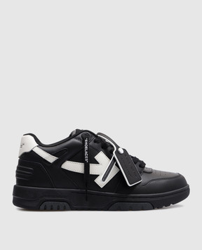 Off-White Чорні шкіряні кросівки Оut Оf Оffice OMIA189C99LEA019