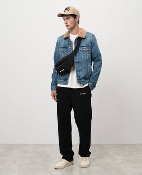 Palm Angels Блакитна джинсова куртка Bear In Mind з аплікацією PMYE054F24DEN002