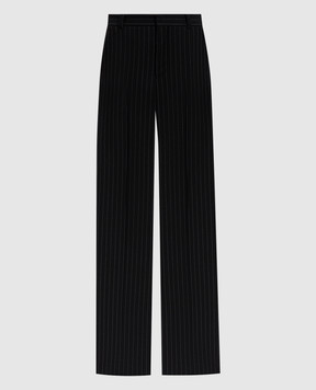 WARDROBE.NYC Чорні штани з вовни в смужку W2214F24PS