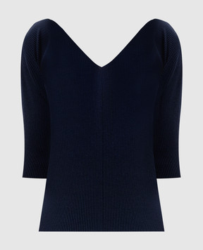 Max Mara Weekend Синій джемпер OCEANO в рубчик OCEANO